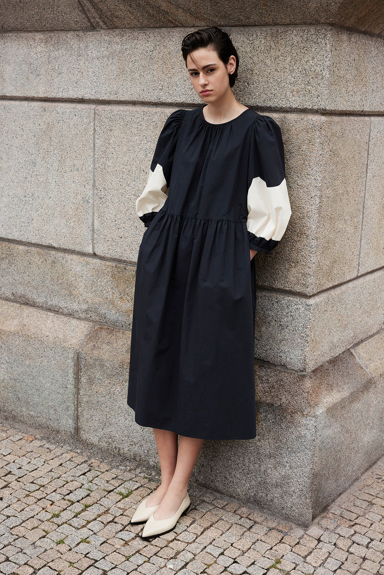 LOU Patchwork Dress Black/White