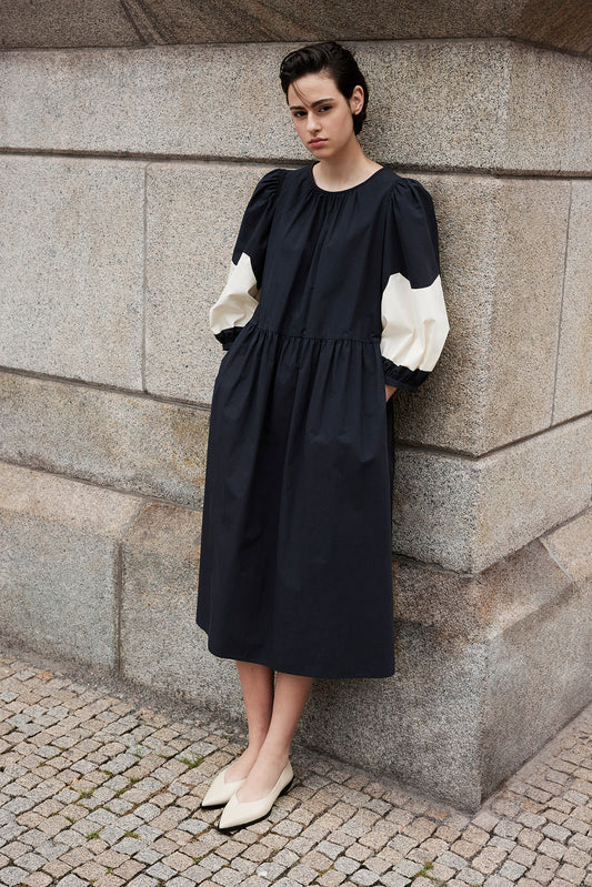 LOU Patchwork Dress Black/White